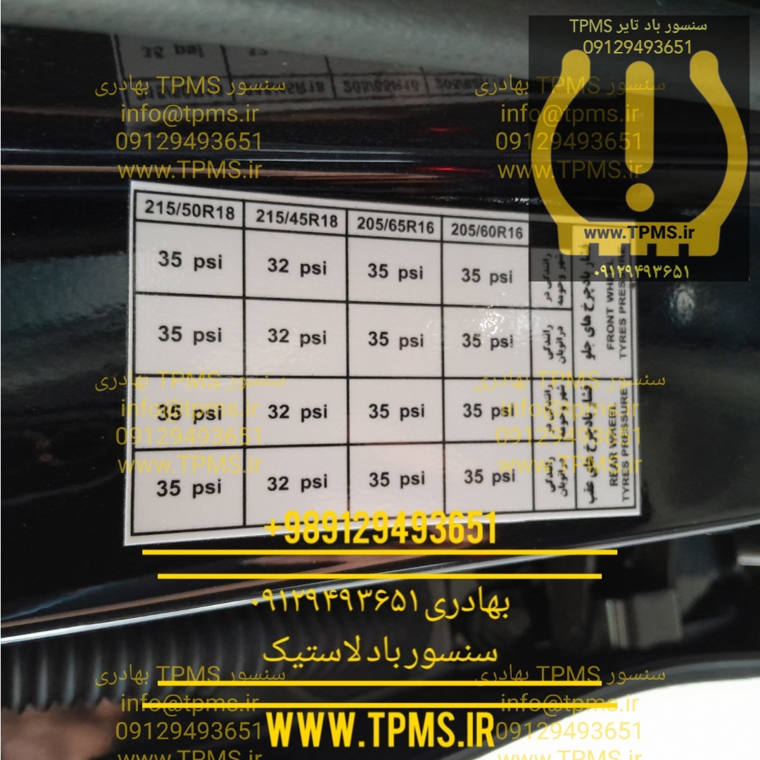 جدول استاندارد تنظیم باد تیوولی